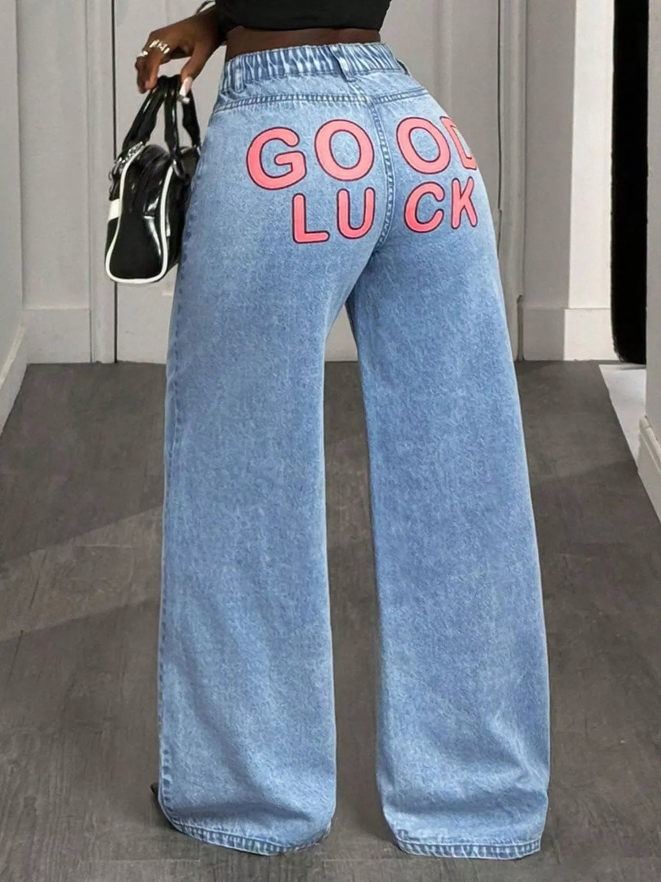 GOOD LUCK Wide Leg Jeans - Fashorio