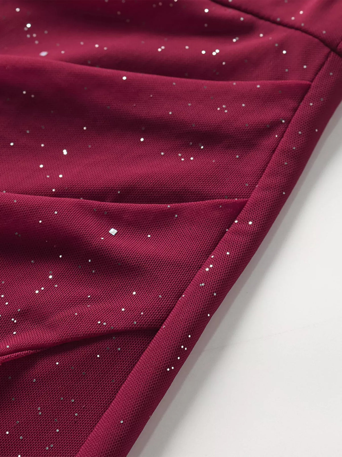 glitter slit maxi dress close up view