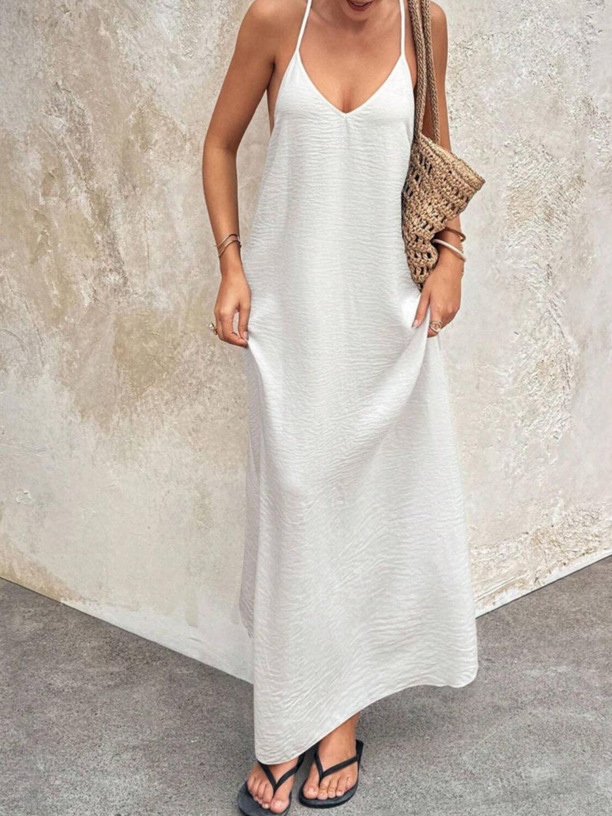 Open back detail on maxi cami dress