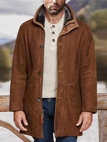 Men's Plus Size Zip Up Long Sleeve Coat - Fashorio