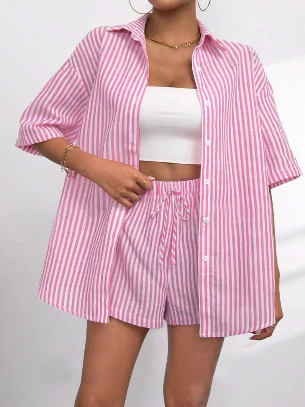 Striped set dusty pink colorway