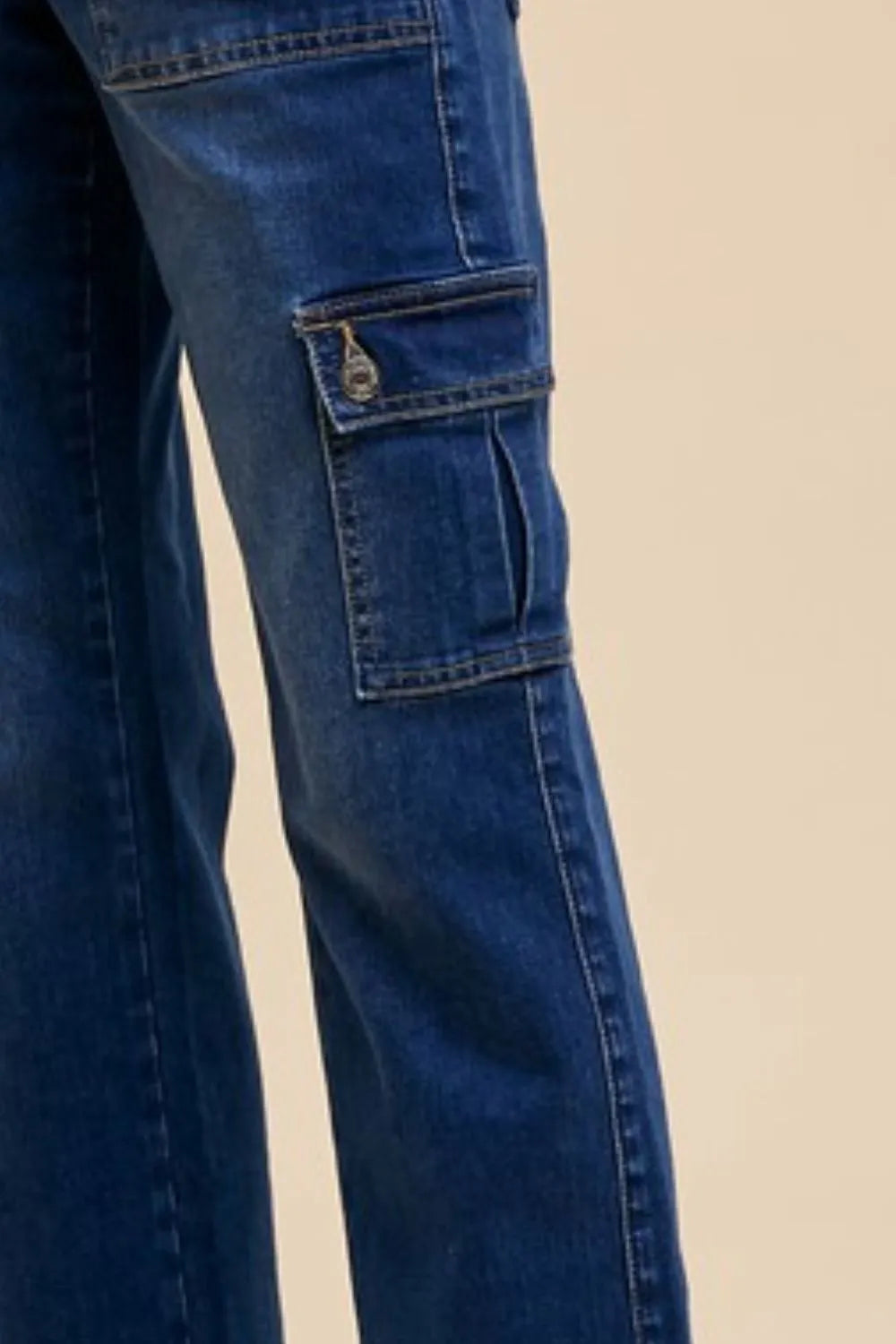Annie Wear Straight Leg Jeans with Cargo Pockets - Fashorio