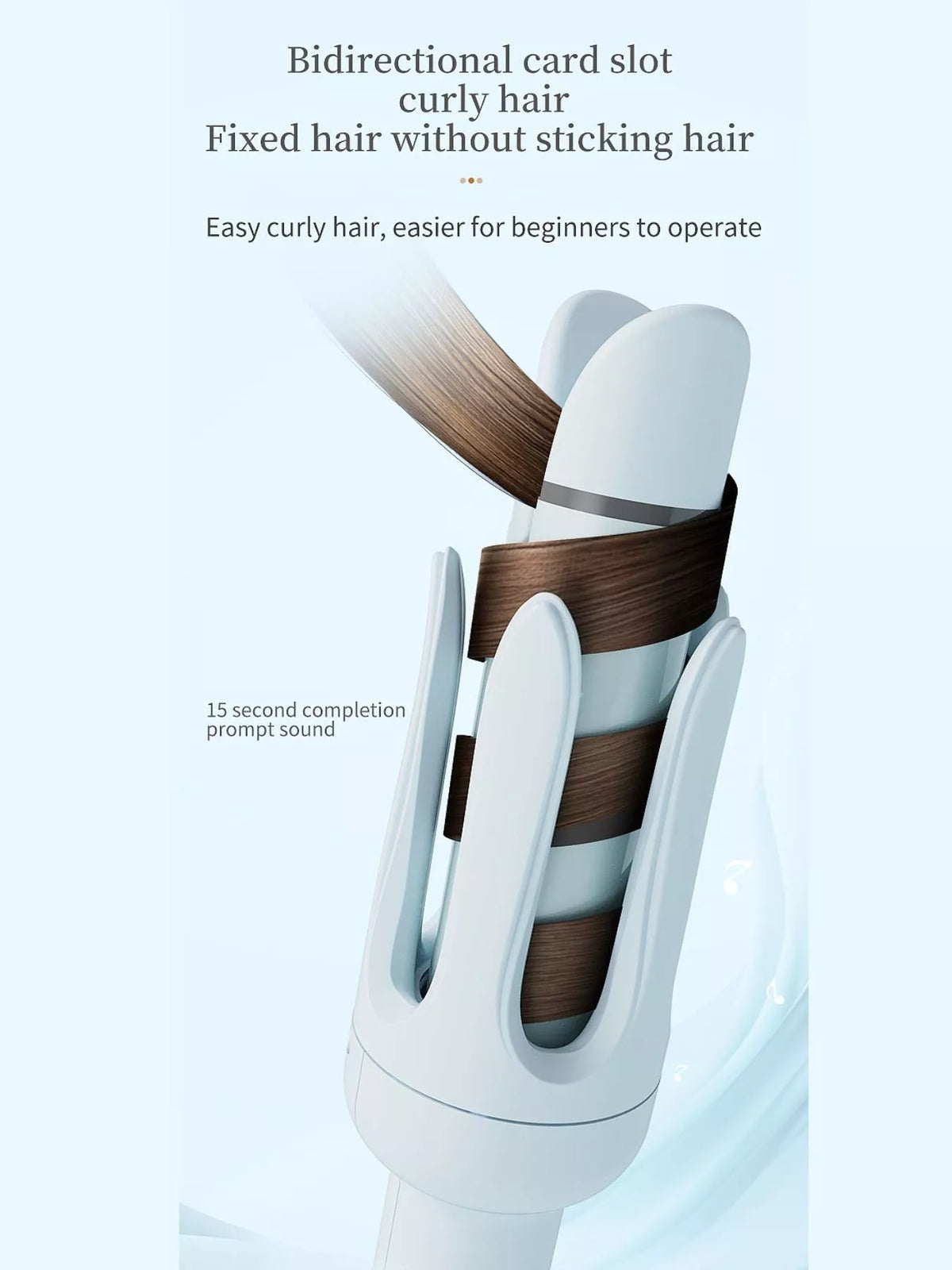 Curling iron control buttons and display