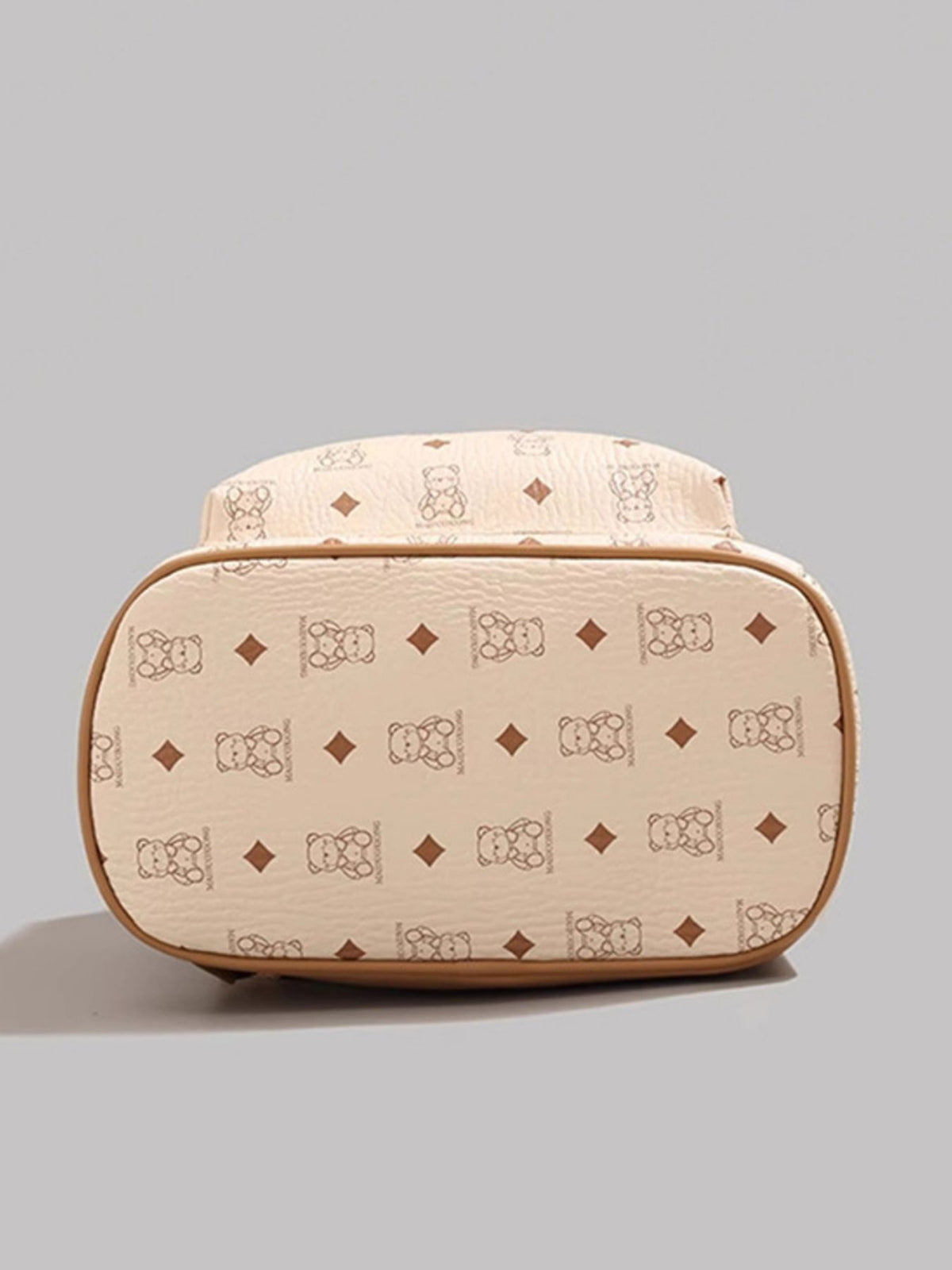Cream bear mini backpack interior compartment