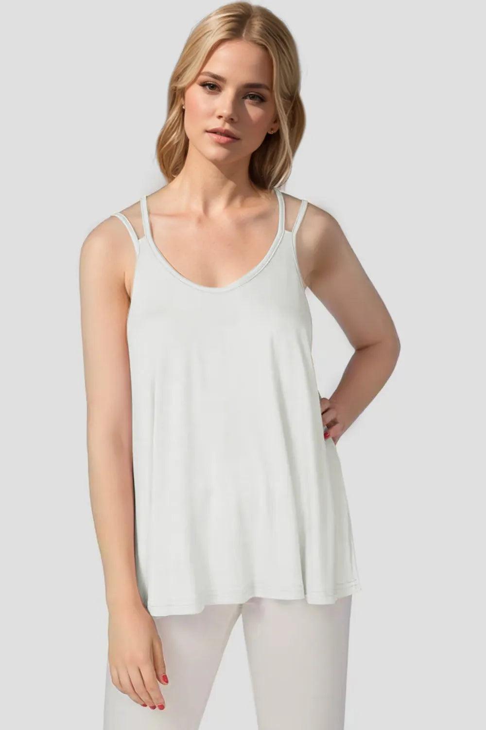 Gold bamboo camisole front view