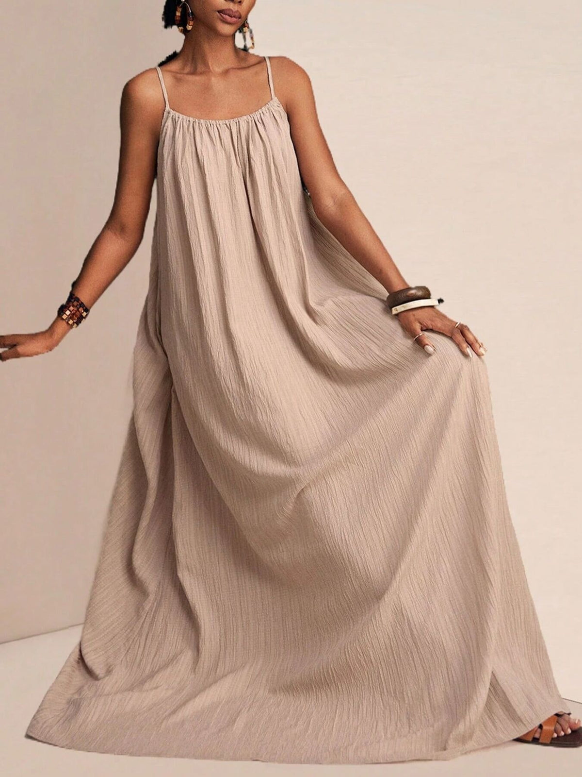 Maxi dress skirt movement and drape