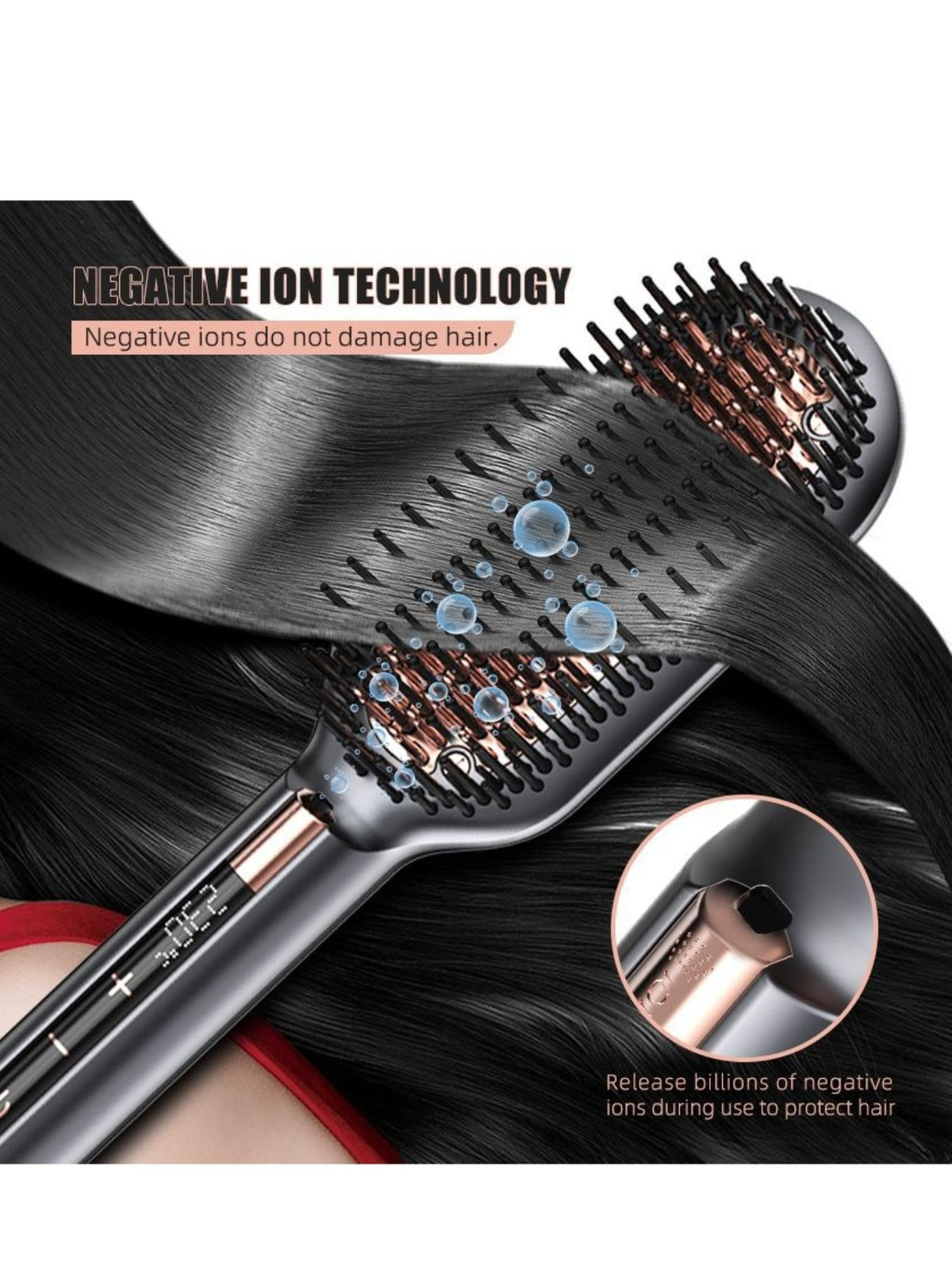 Straightening comb handle detail