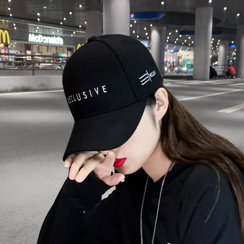 Monarch Millinery embroidered baseball cap in black worn by model