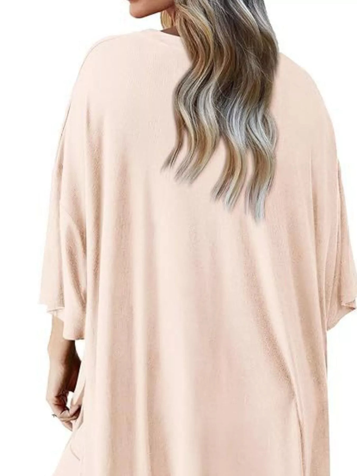 Relaxed Fit Round Neck Top and Pants Set, view 7