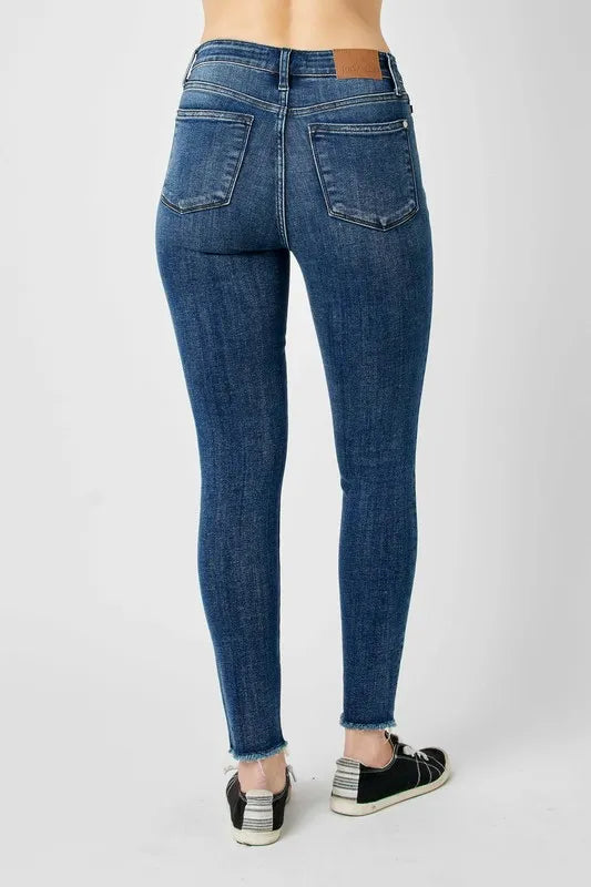 Judy Blue High Waist Distressed Skinny Jeans on model