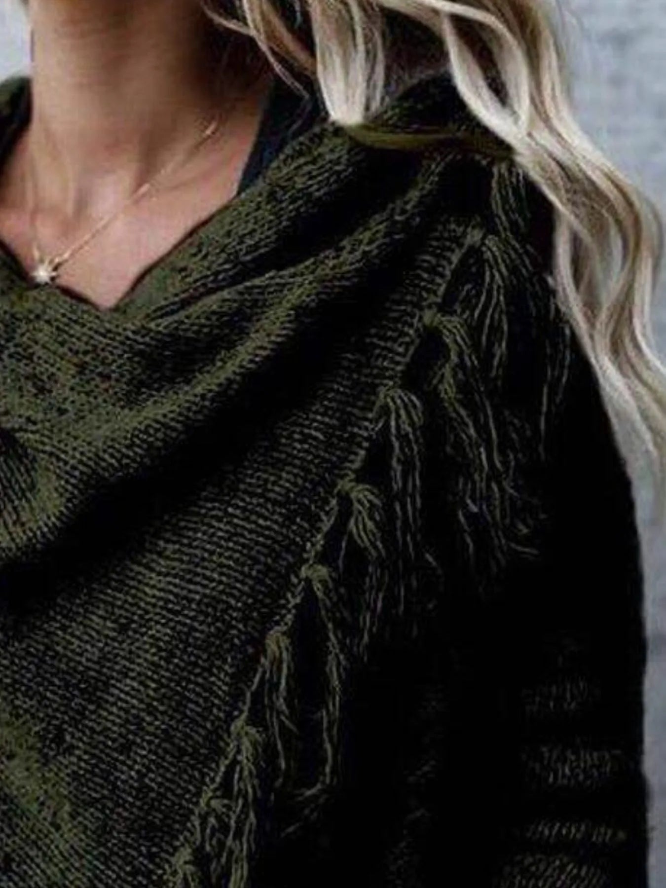 Fringe Long Sleeve Wrap Cardigan - Fashorio