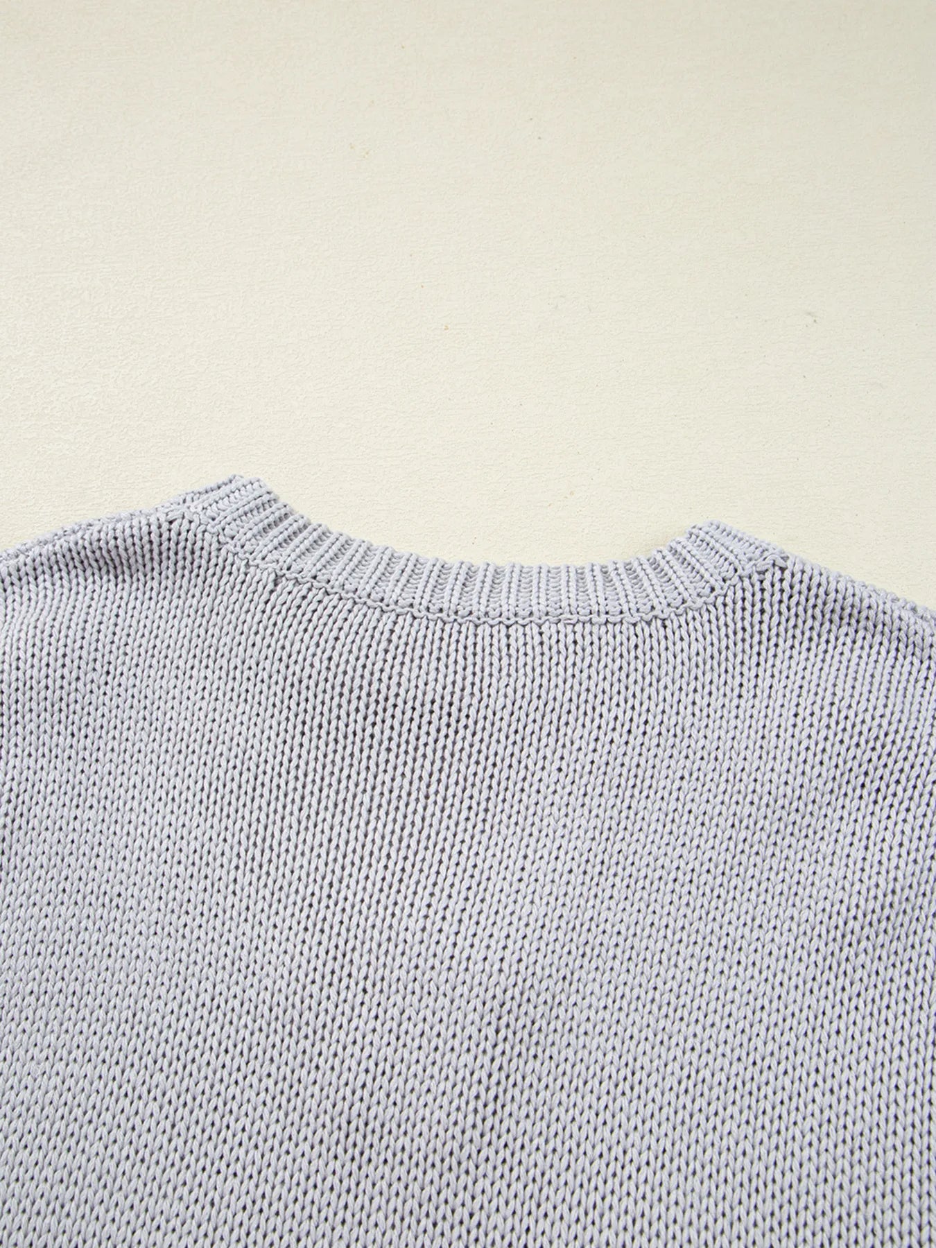 Bow Round Neck Short Sleeve Sweater - Fashorio