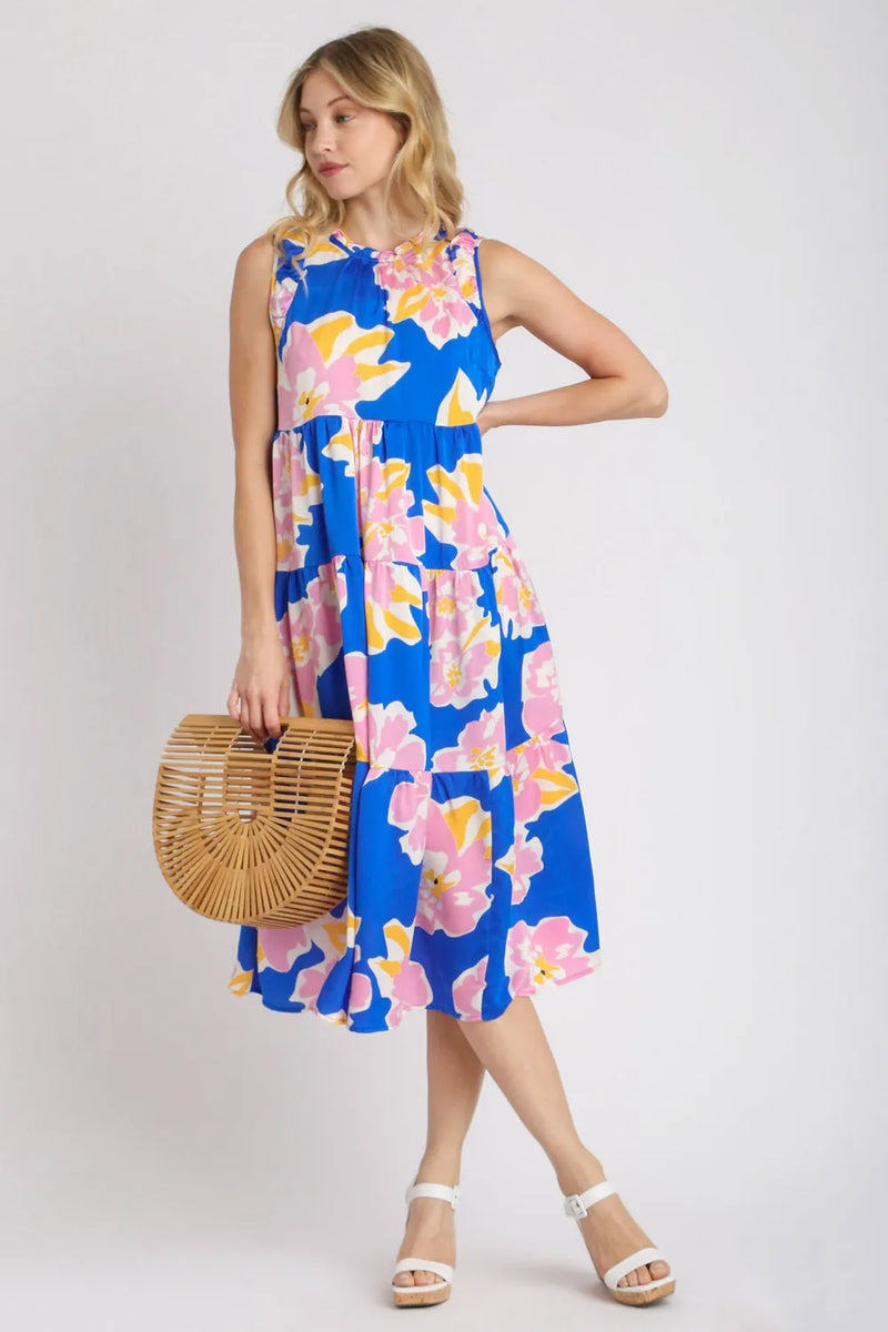 Floral Tiered Midi Tank Dress