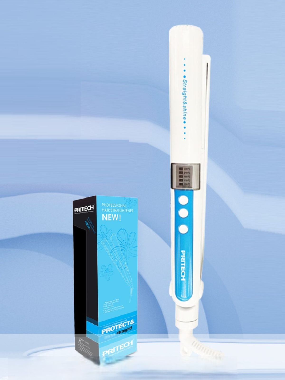 Adjustable temperature hair straightener flat iron