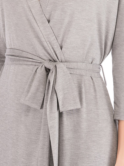 Plunge Tie Front Night Dress - Fashorio
