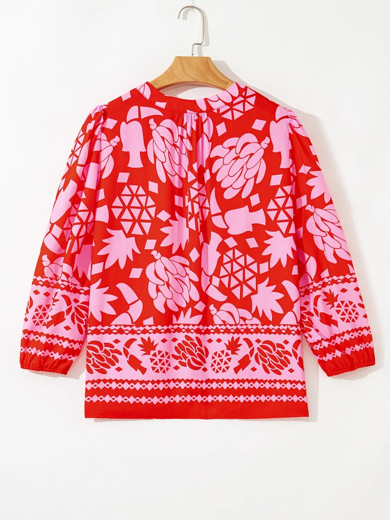 Floral Print Tie-Neck Button Down Shirt - Fashorio