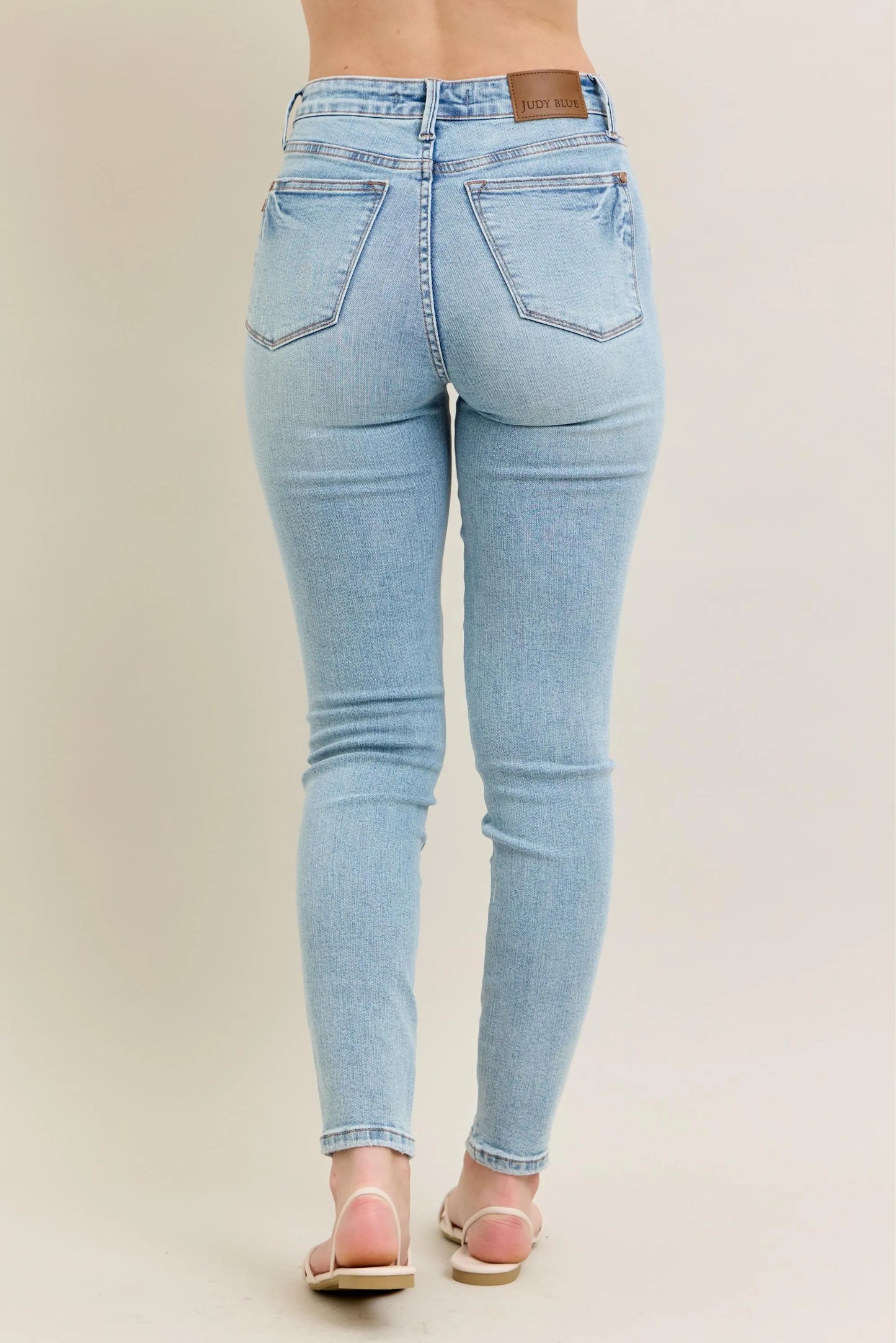 Judy Blue Full Size Mr Tummy Control Vintage Wash Skinny Jeans Plus Size - Fashorio