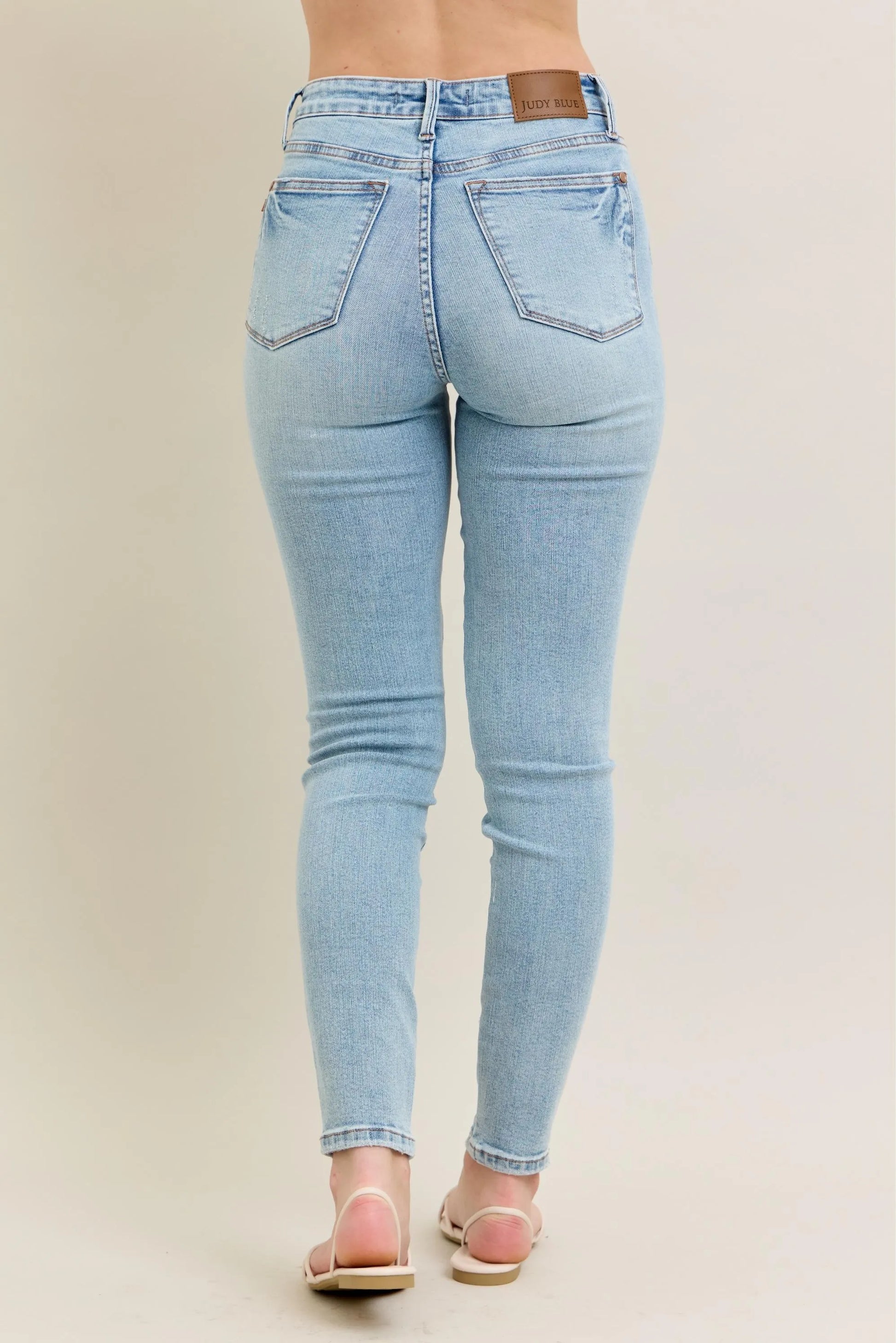 Judy Blue Full Size Mr Tummy Control Vintage Wash Skinny Jeans Plus Size - Fashorio