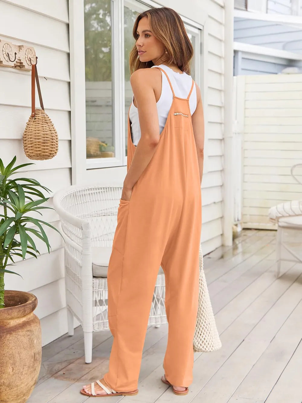 Casual wide leg jumpsuit full outfit view