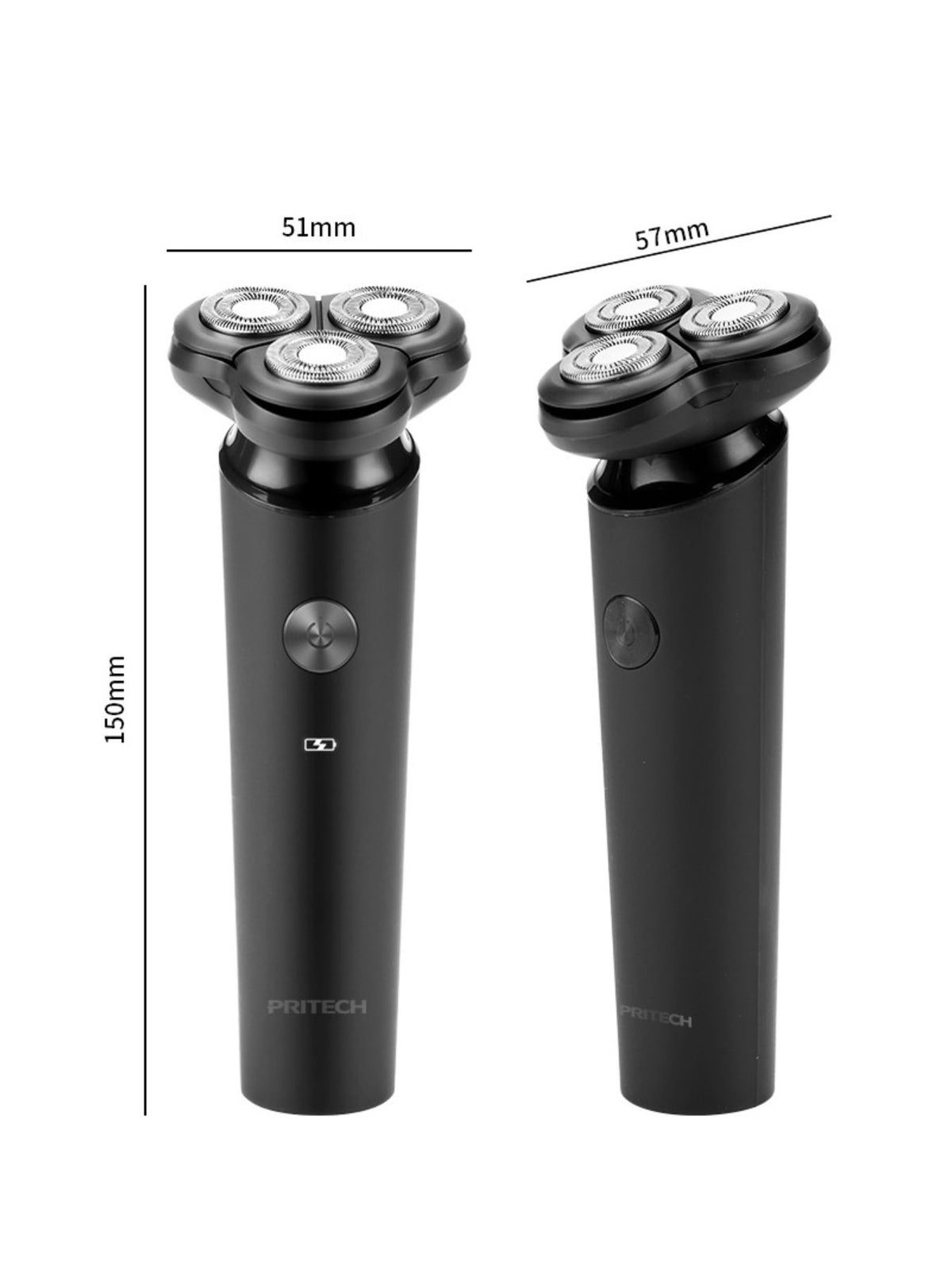 3-head shaver side profile