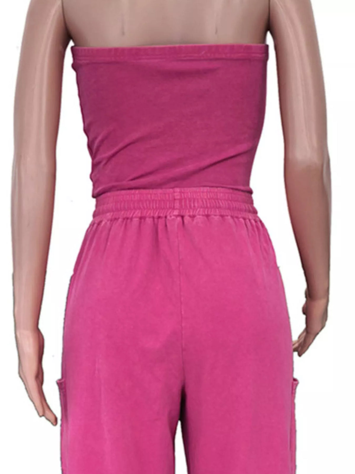 Brown wide leg jumpsuit side view