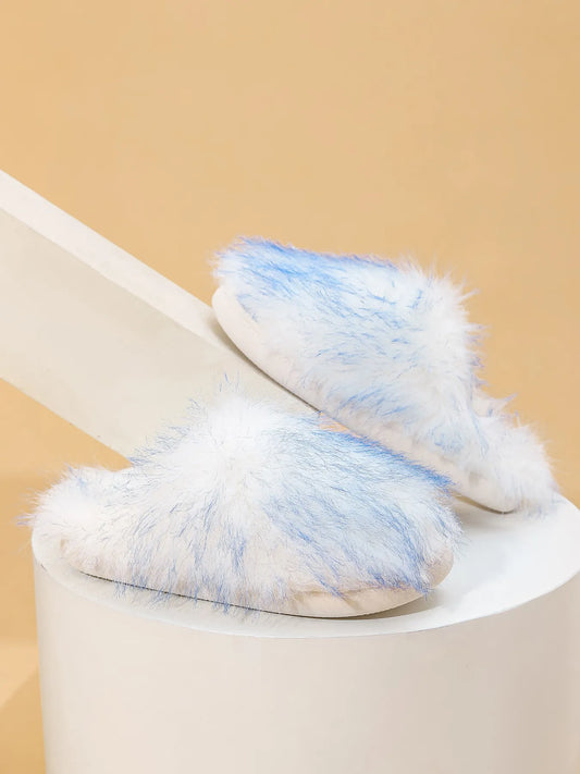 Fuzzy Round Toe Slippers - Fashorio