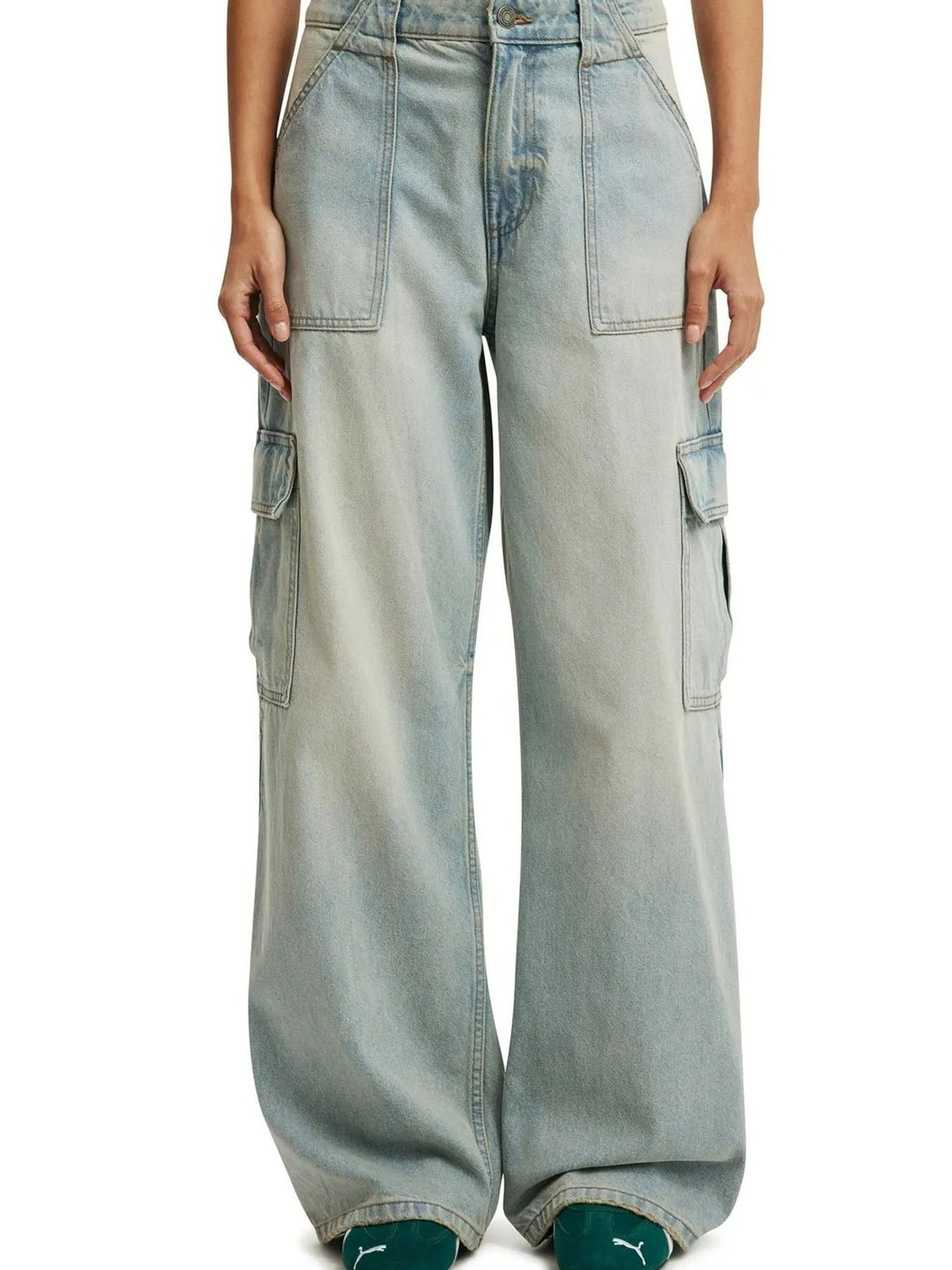 Wide Leg Cargo Jeans, view 9