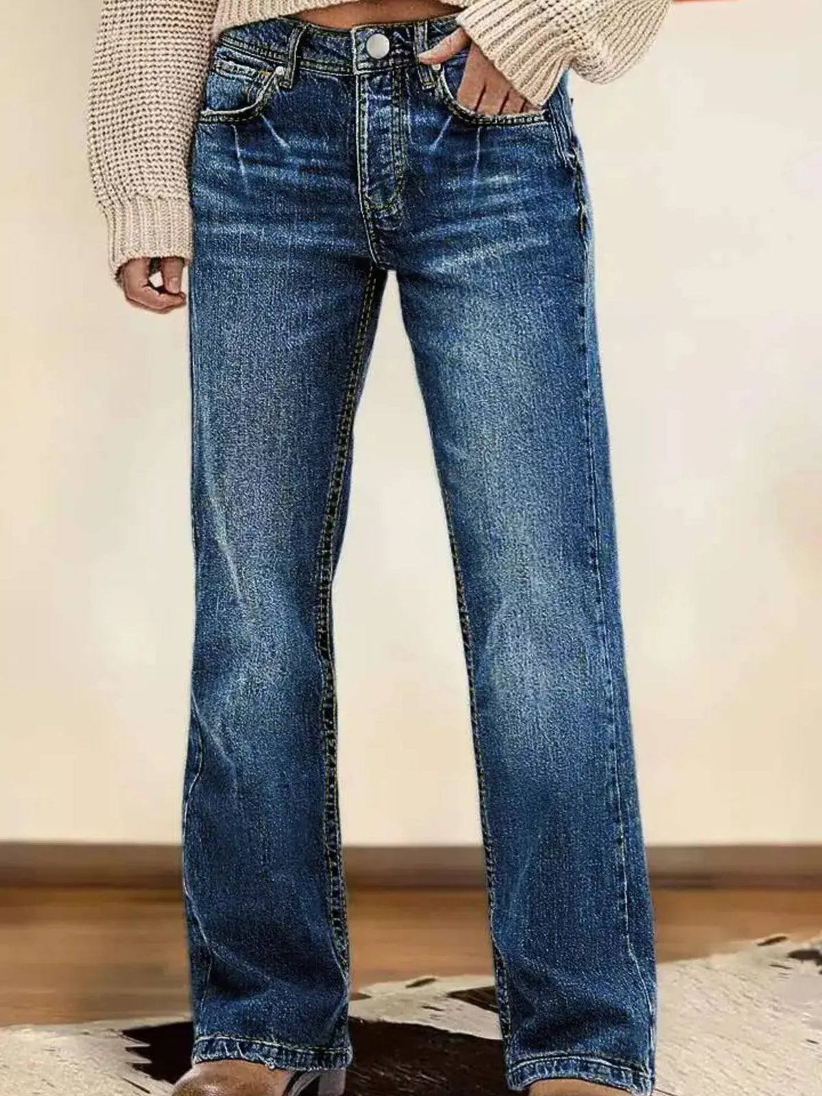 Faded vintage wash denim texture