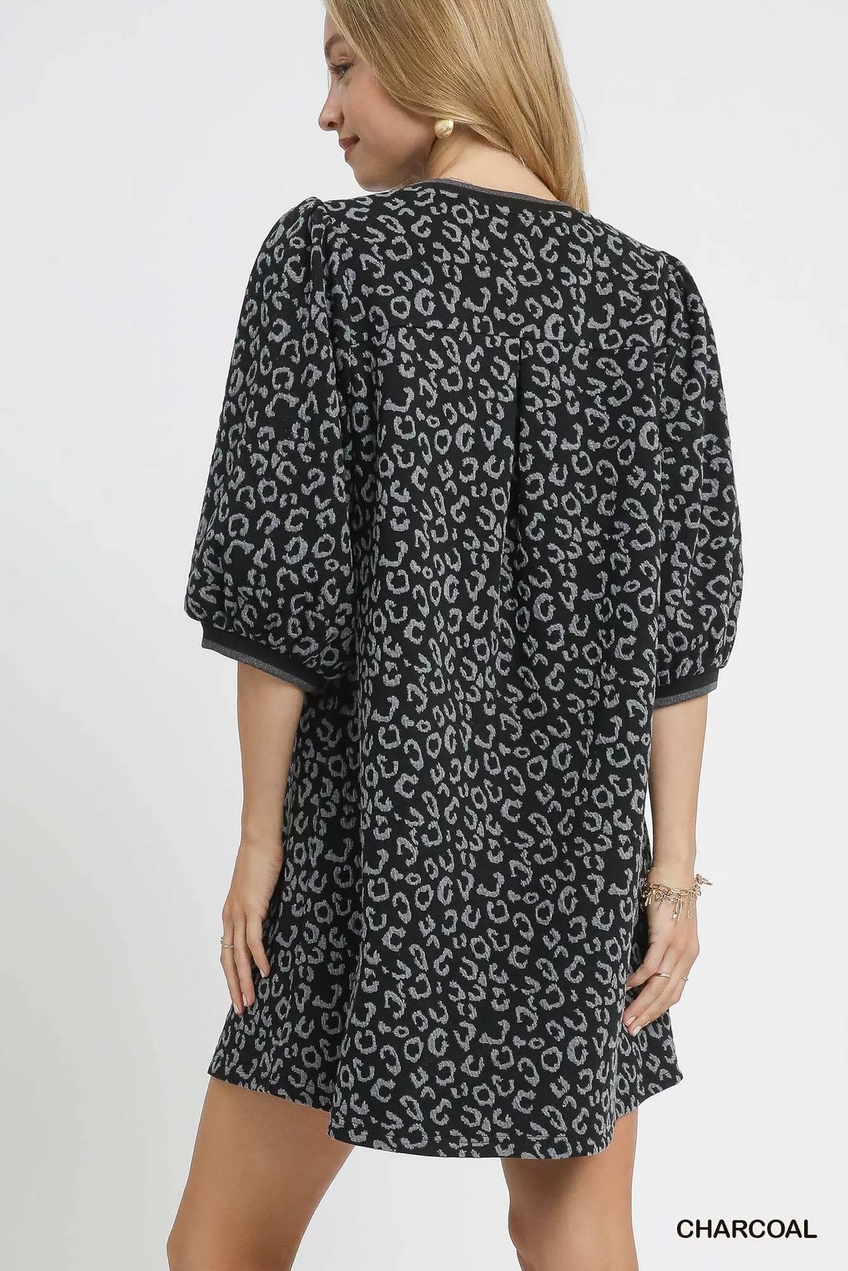 Leopard Print Jacquard Mini Dress detail