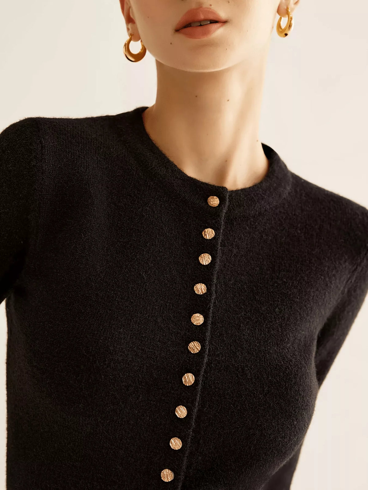 Slim fit button down cardigan back view