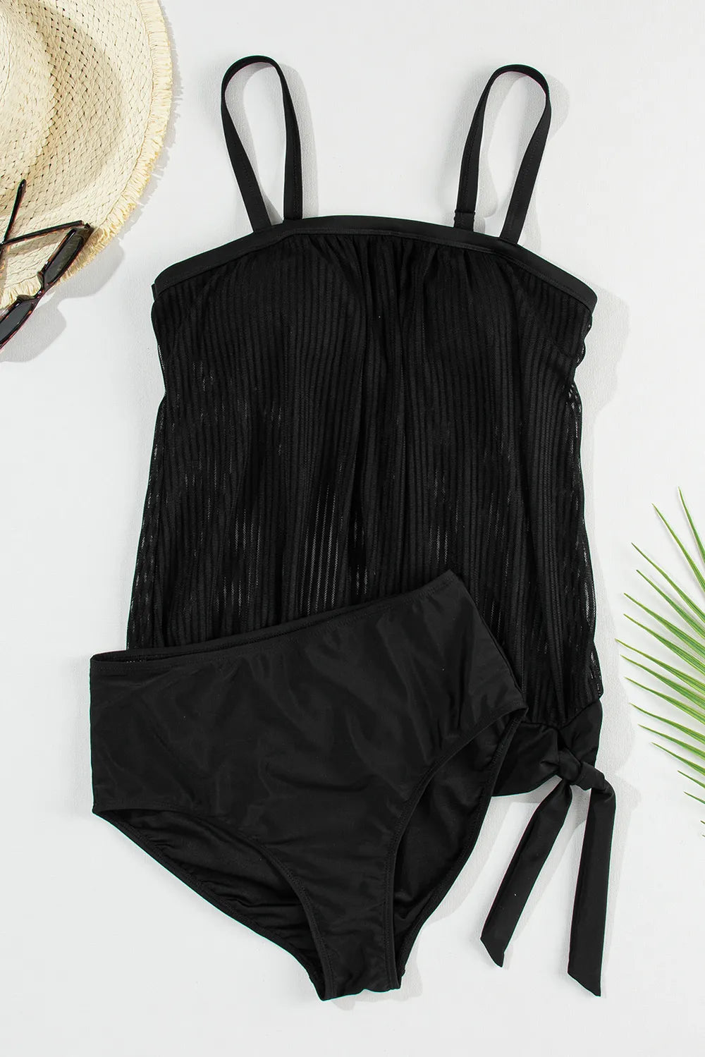 Spaghetti strap tankini full length view