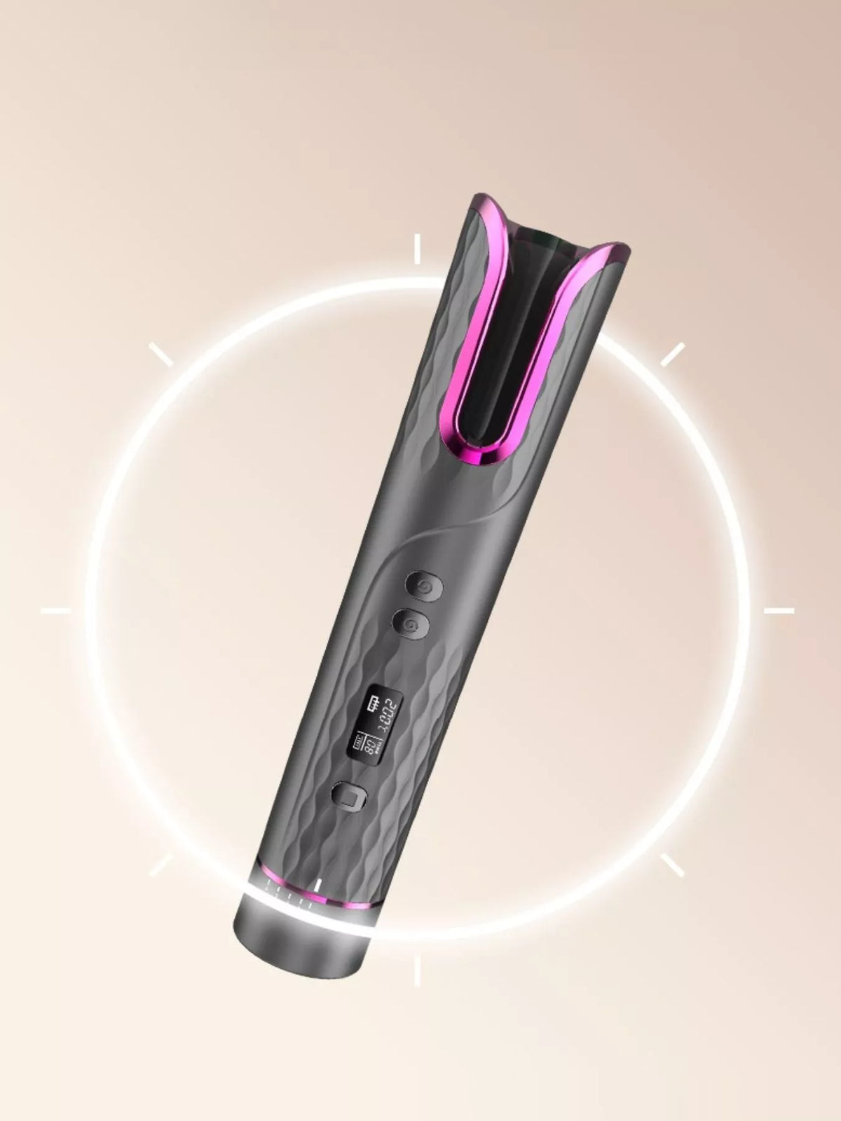 Automatic curling iron held in hand