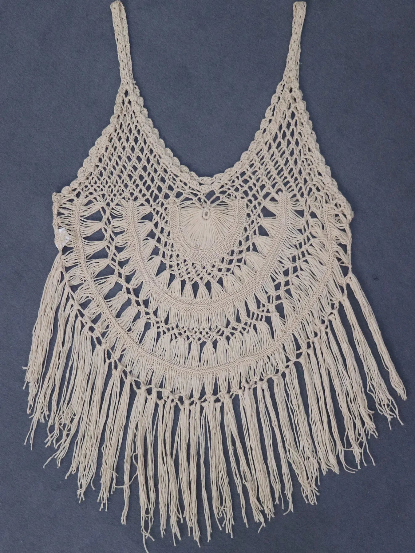 Crochet Fringe Beach Cover Up - Fashorio