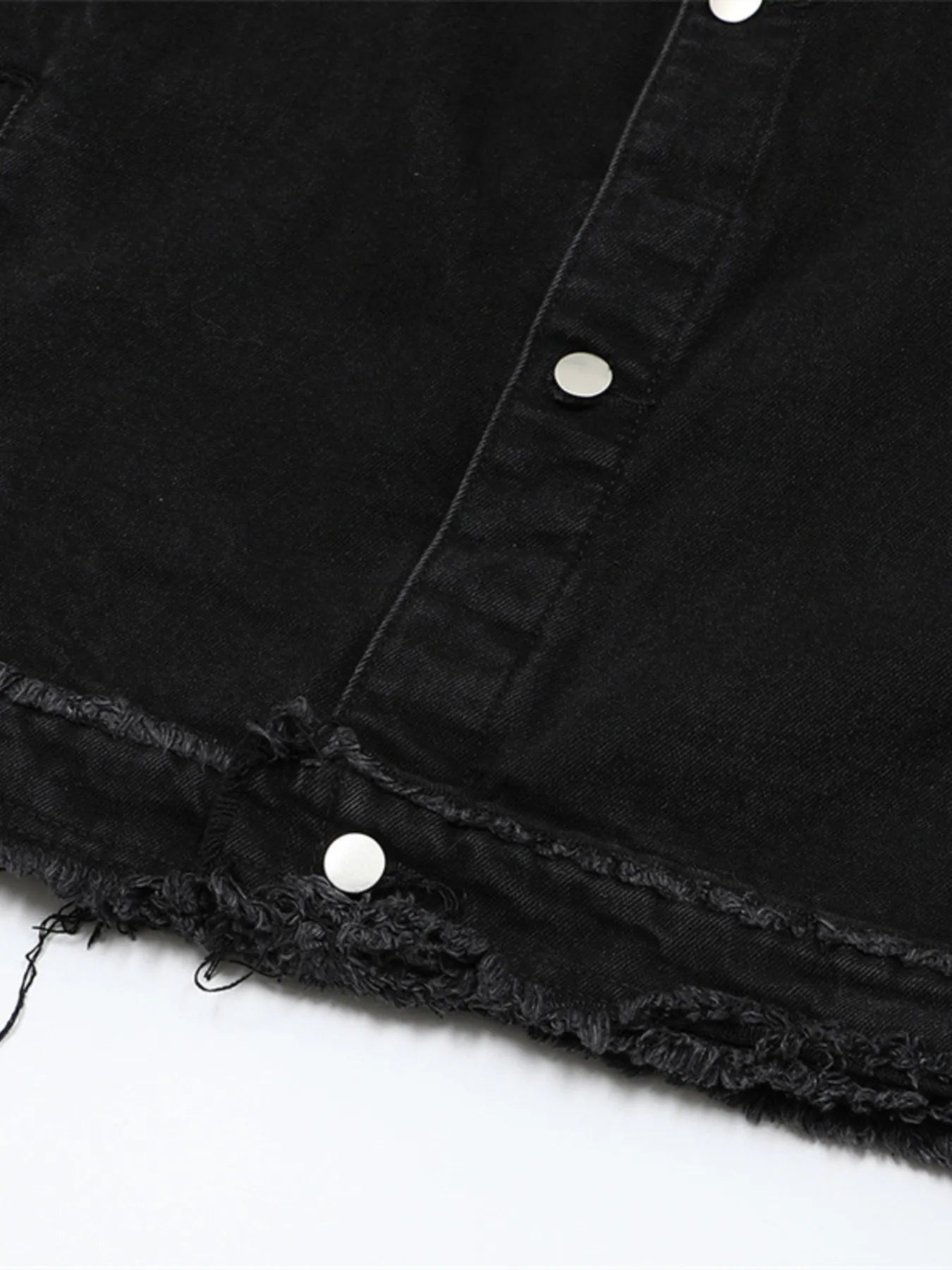 Men's Raw Hem Long Sleeve Denim Jacket - Fashorio