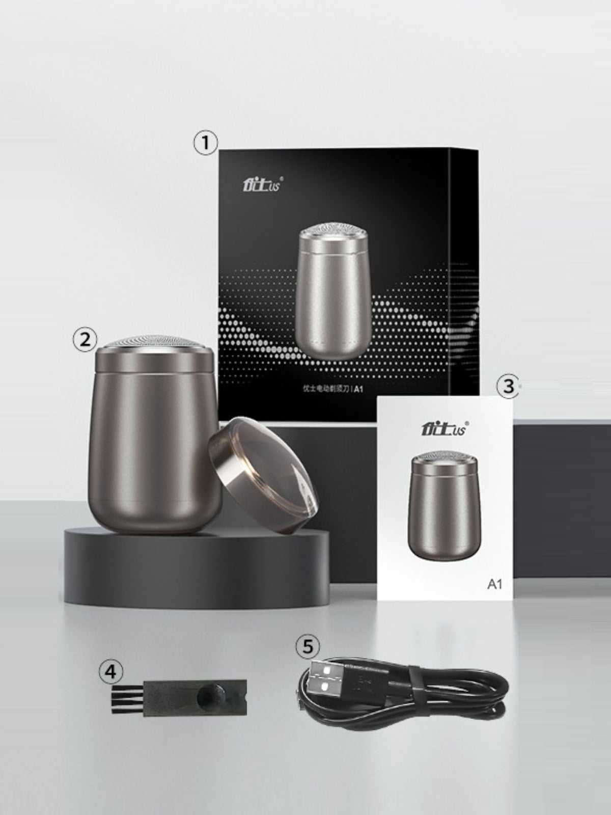 Mini electric shaver side profile