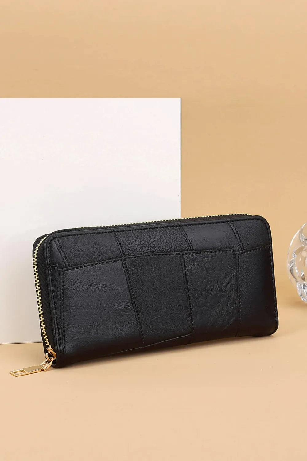PU Leather Mulit-Interlayer Wallet Black One Size - Fashorio