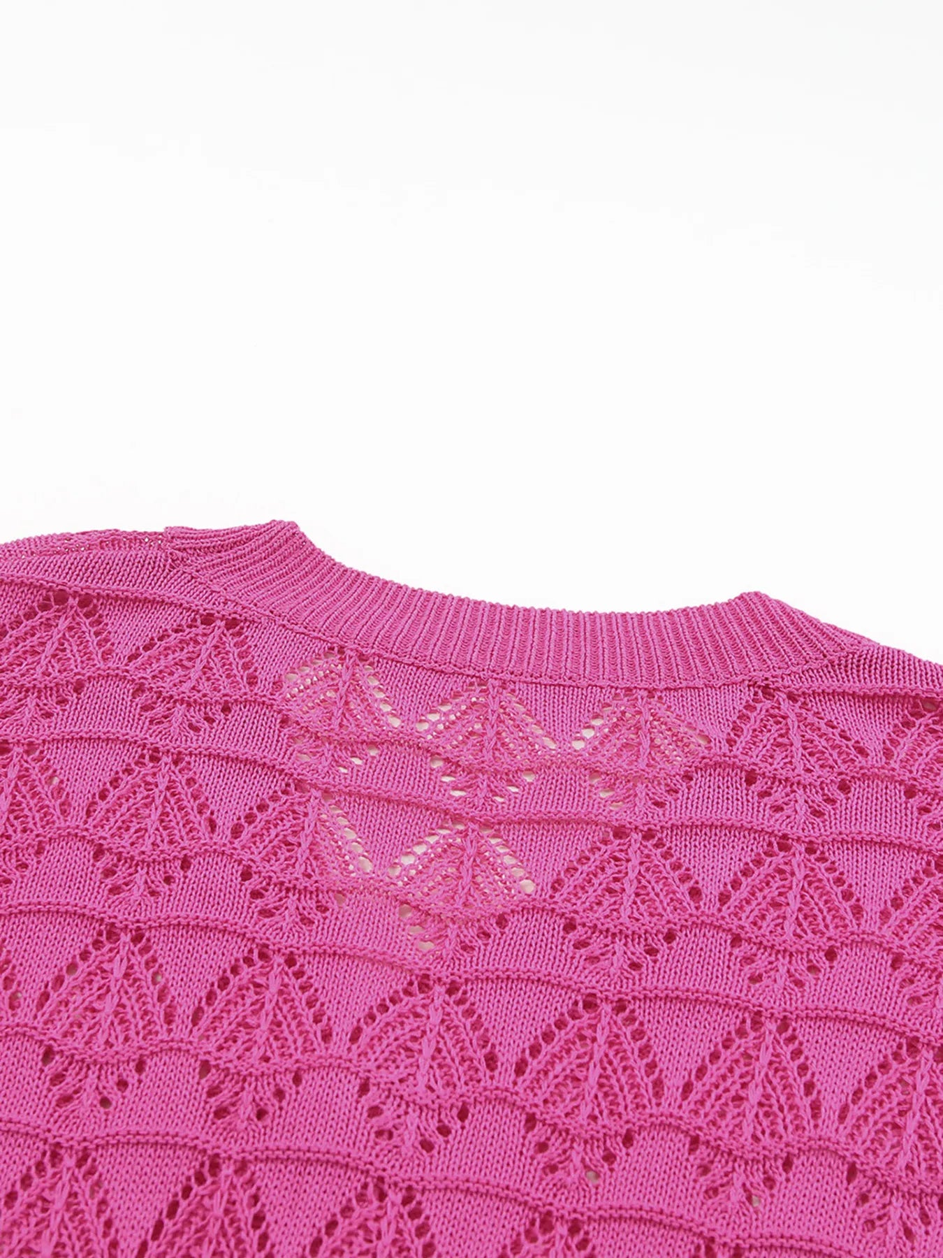 Buttoned Front Openwork Cardigan - Fashorio