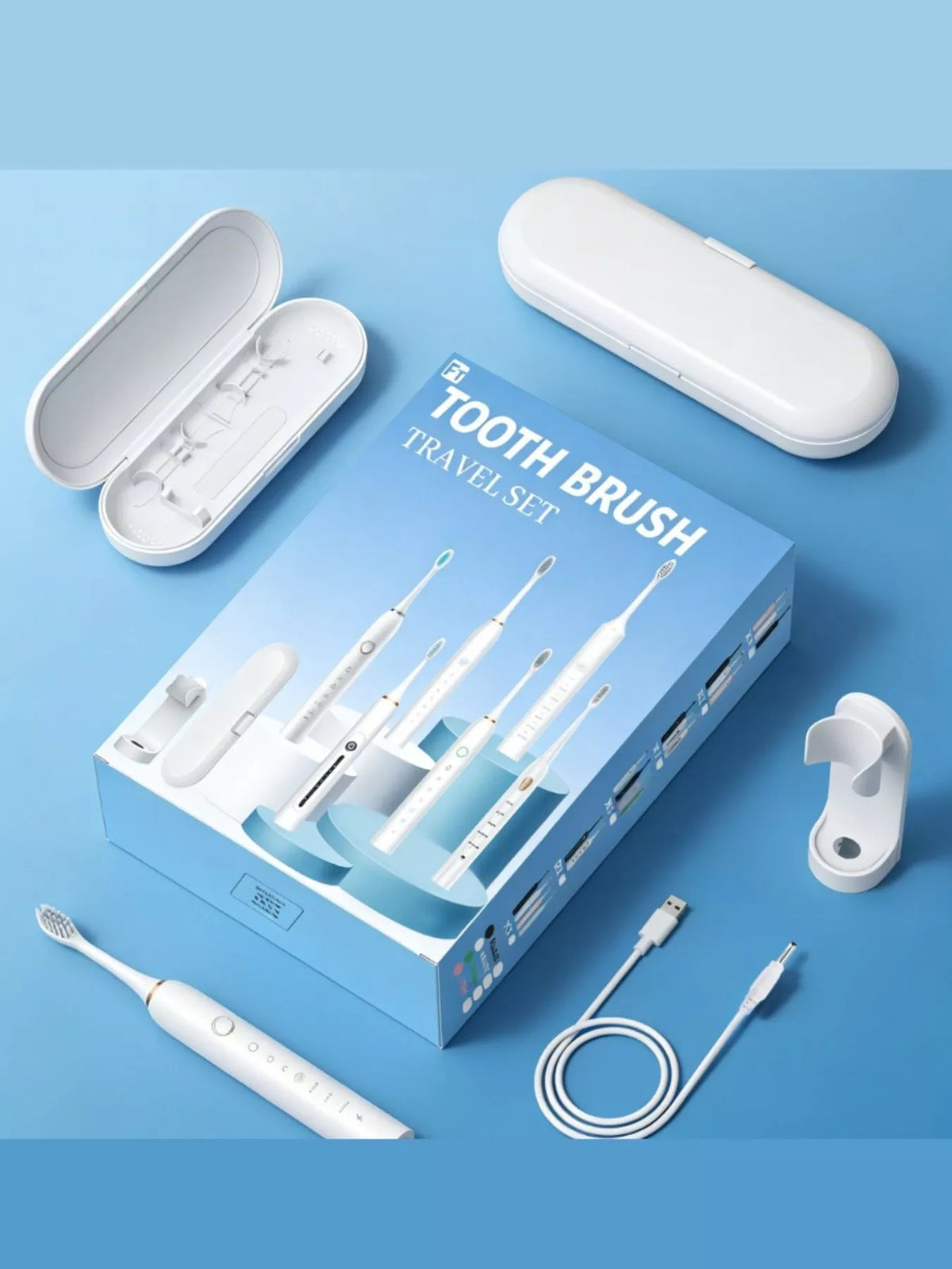 Electric toothbrush held in hand