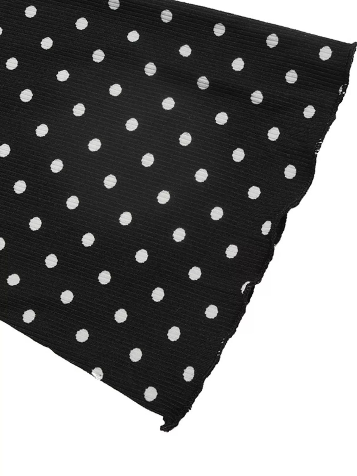 Tie detail on black polka dot mini dress