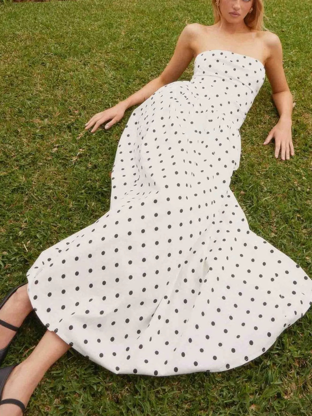Ruched detail on tube maxi dress
