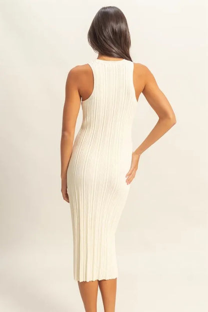 HYFVE Round Neck Bodycon Ribbed Knit Dress - Fashorio