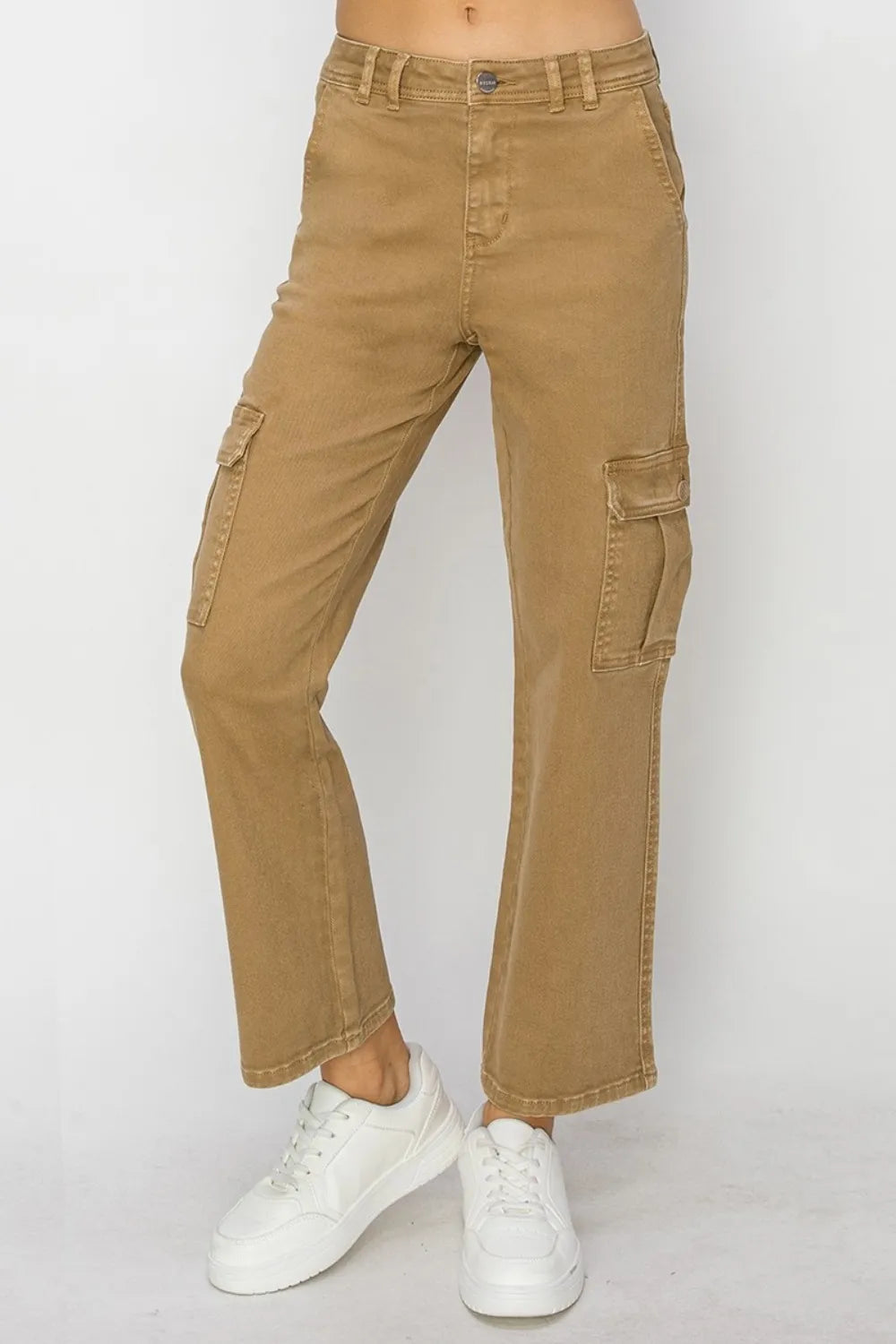Risen Full Size High Rise Cargo Jeans - Fashorio