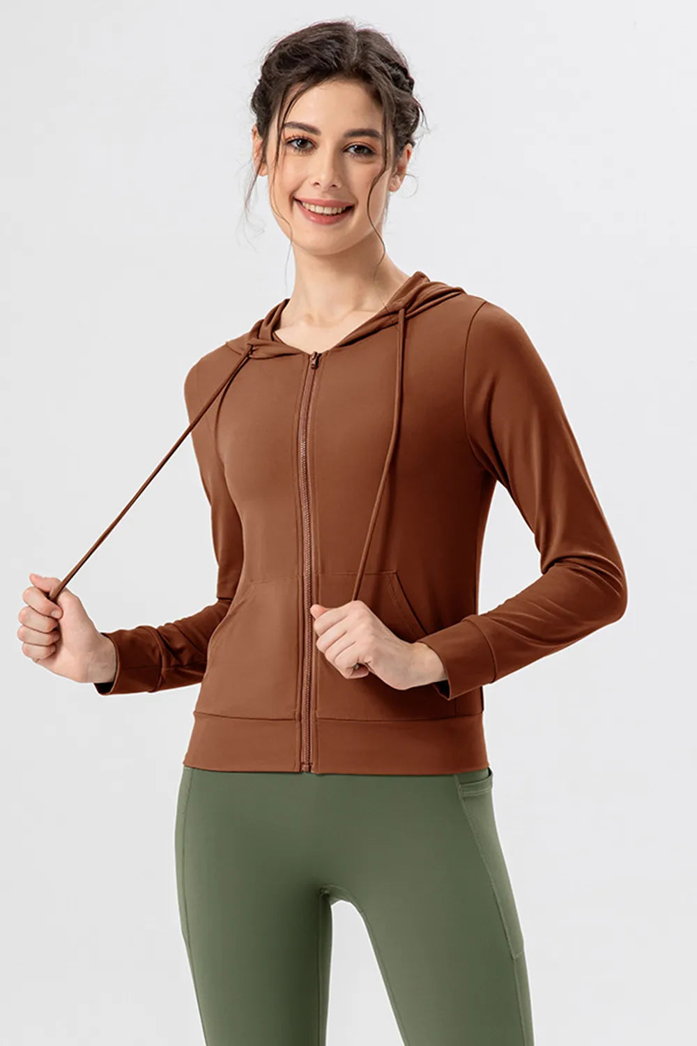 Hooded active jacket color option