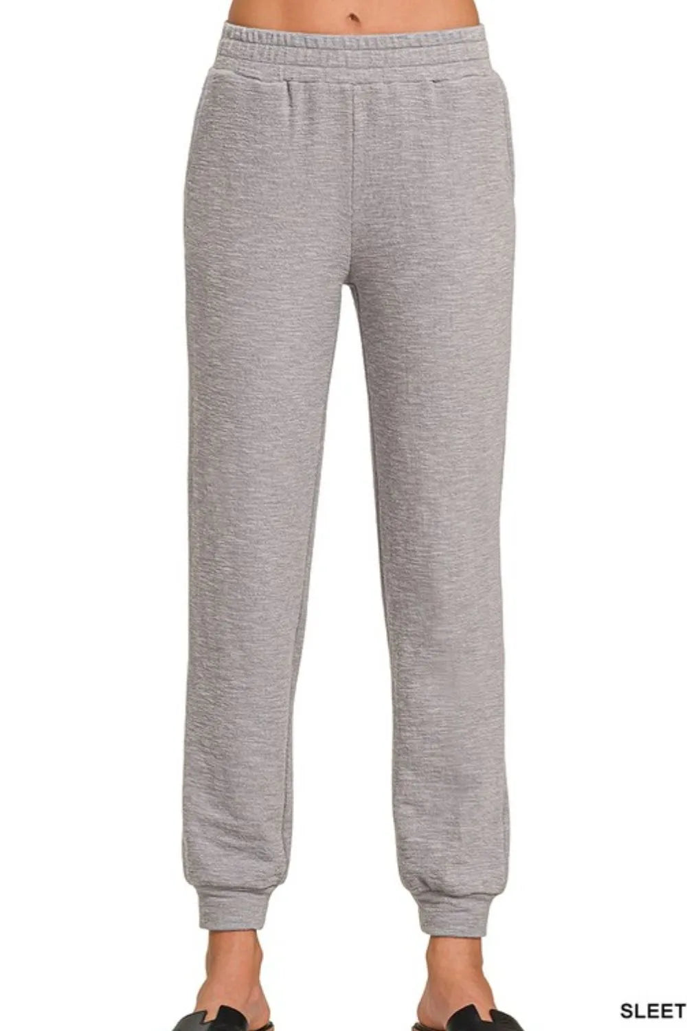 Zenana Cotton Slub Jogger Pants - Fashorio