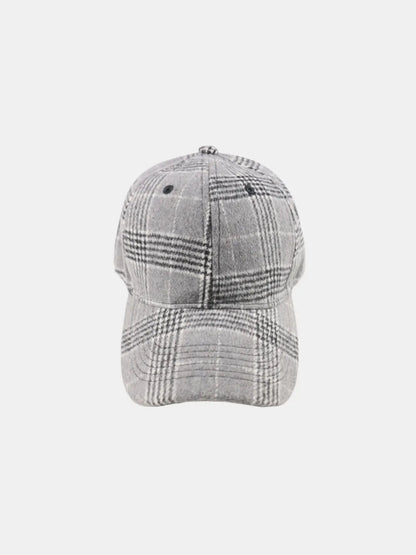 Plaid Adjustable Cotton Baseball Cap - Fashorio