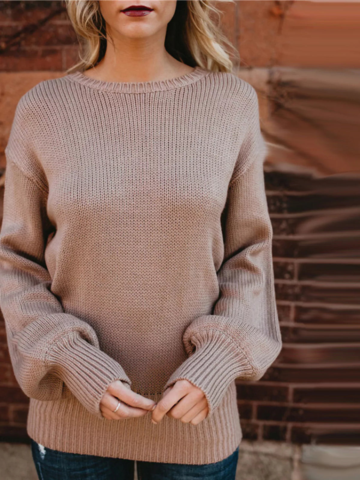 Tied Back Long Sleeve Sweater back view