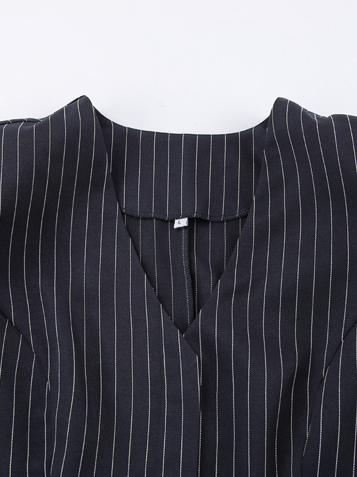 Striped blazer and skirt set office look