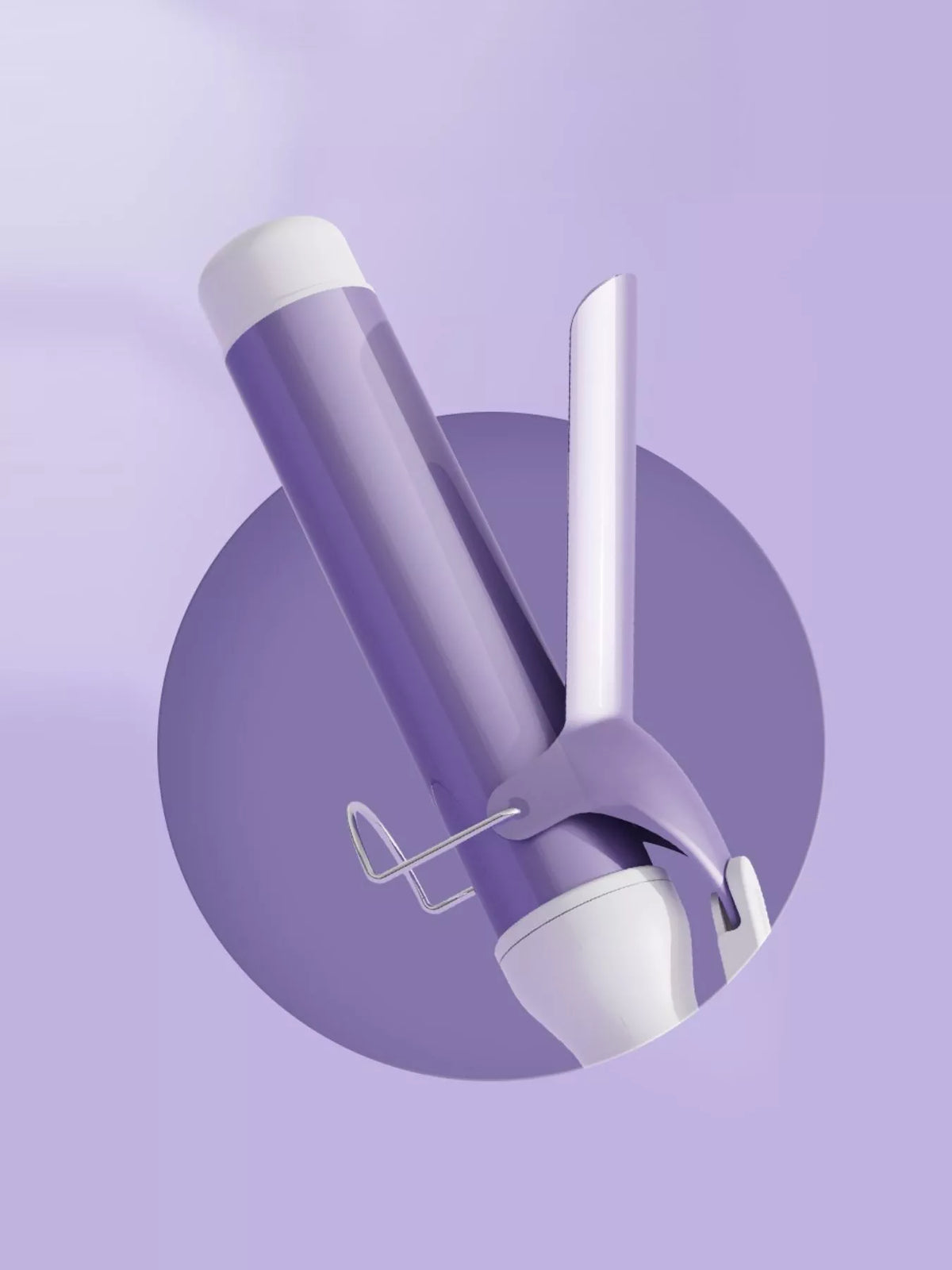 Curling wand in use curling hair