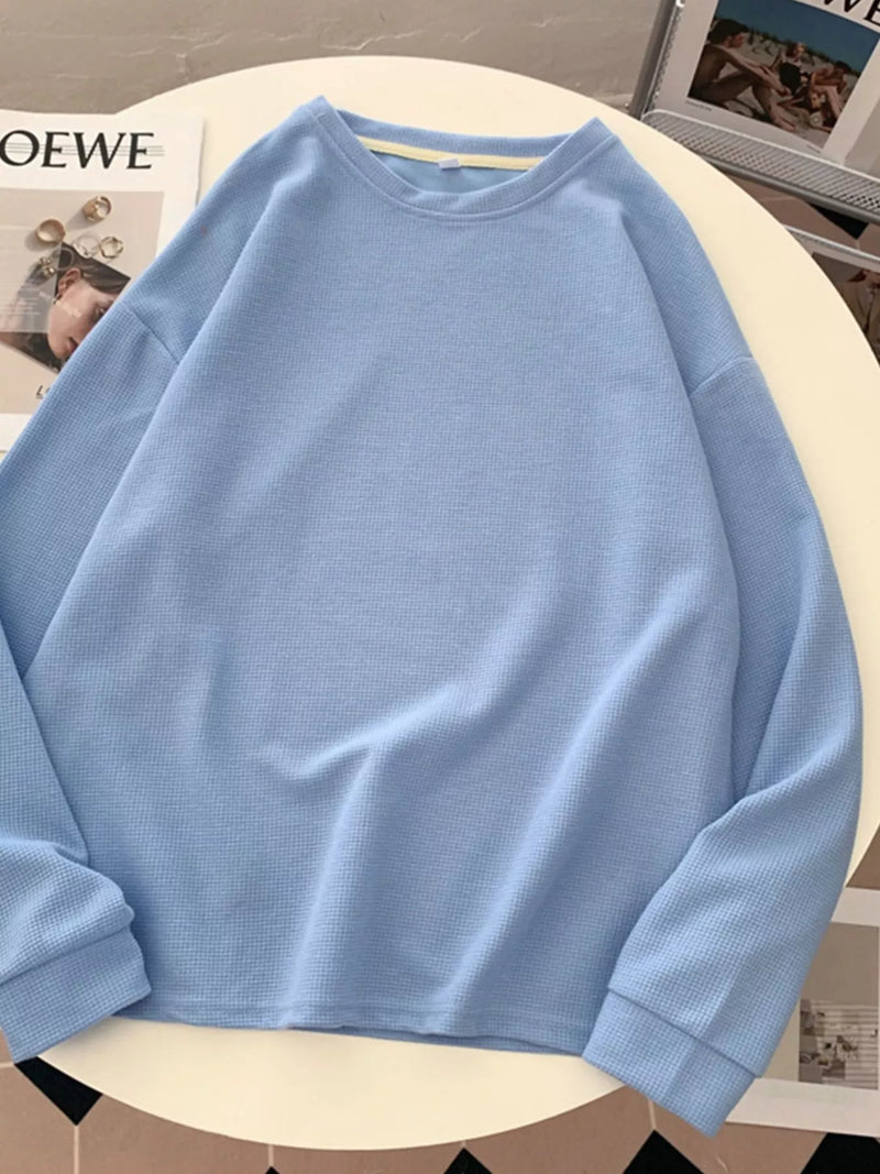 Juna ribbed crew neck long sleeve sweatshirt, front view