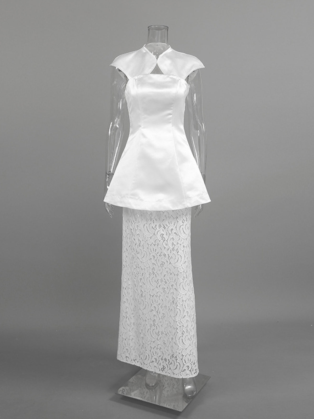Cap sleeve lace skirt set full outfit